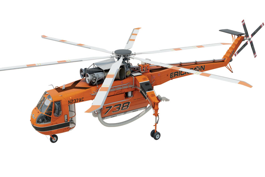 The FAA has certified the the composite main rotor blades on the S-64F and CH-54B. (Photo: Erickson Incorporated)