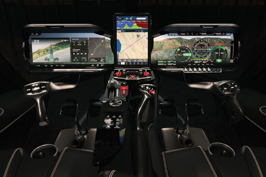 The new Hill Digital Cockpit for the HX50. (Photo: Hill Helicopters)