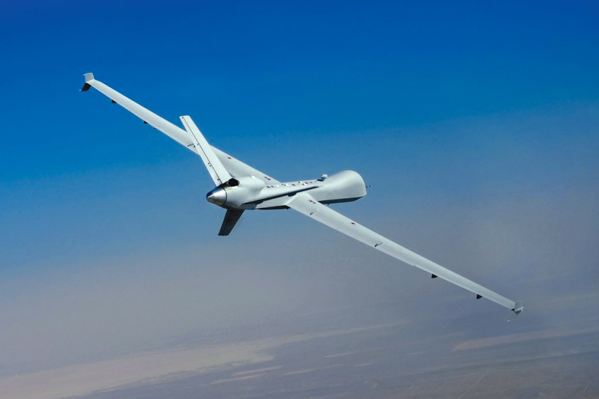 An MQ-9 flew for the first time equipped with the Reaper Defense Electronic Support System (RDESS). (Photo: GA-ASI)