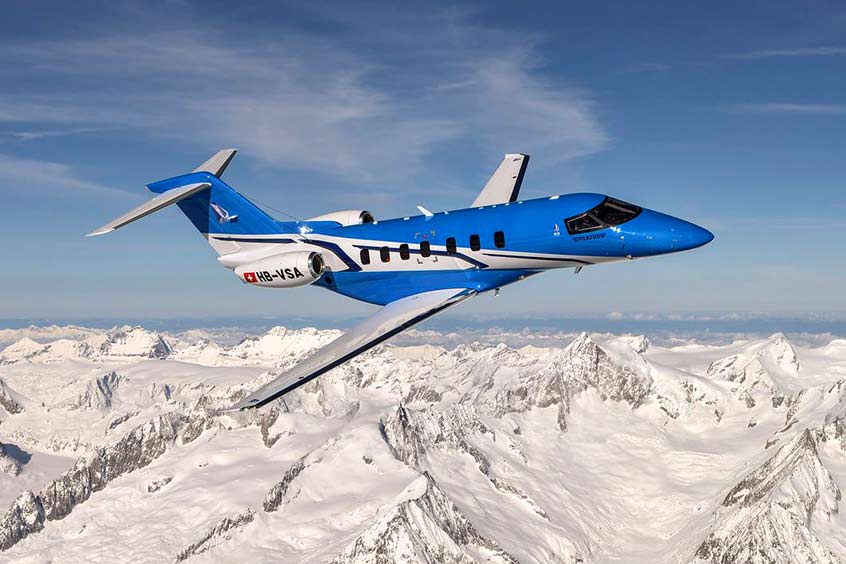 True Blue lithium-ion batteries, USB chargers and inverters deliver essential power to the Pilatus PC-24. (Photo: Pilatus Aircraft)