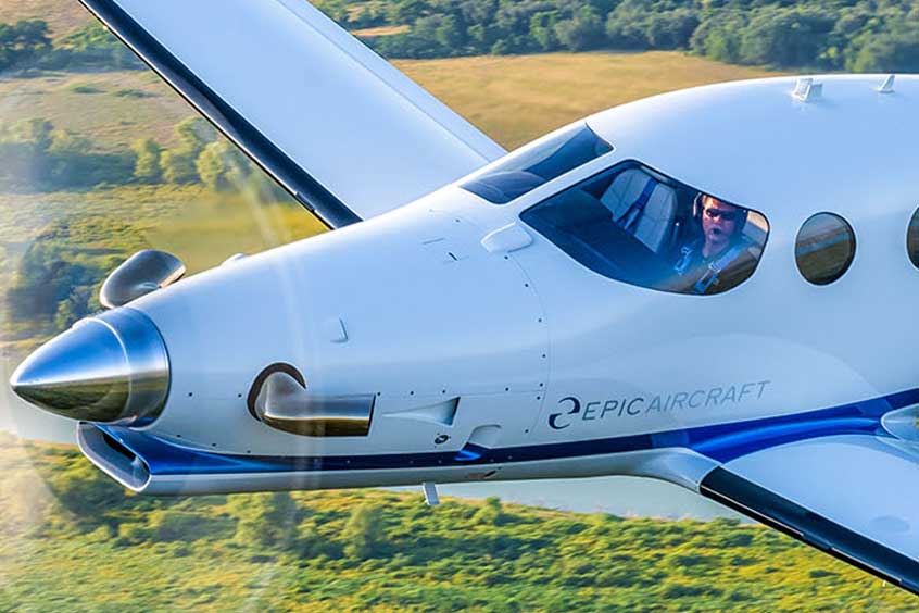The new E1000 GX is equipped with Garmin GFC 700 Automated Flight Control System and Hartzell 5-Blade Composite Propeller. (Photo: Epic Aircraft)