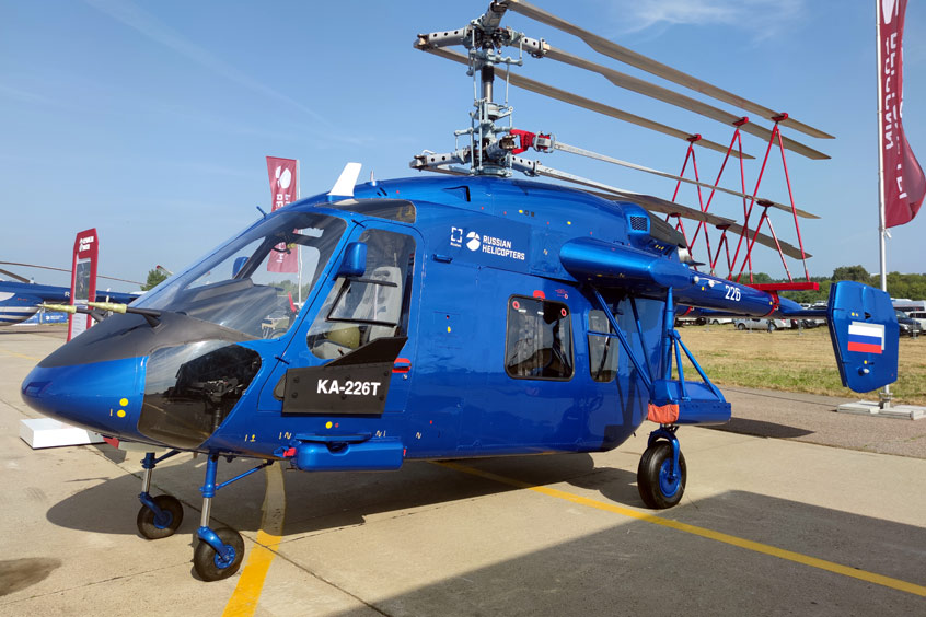 The latest modification of the Ka-226T features a coaxial rotor design.