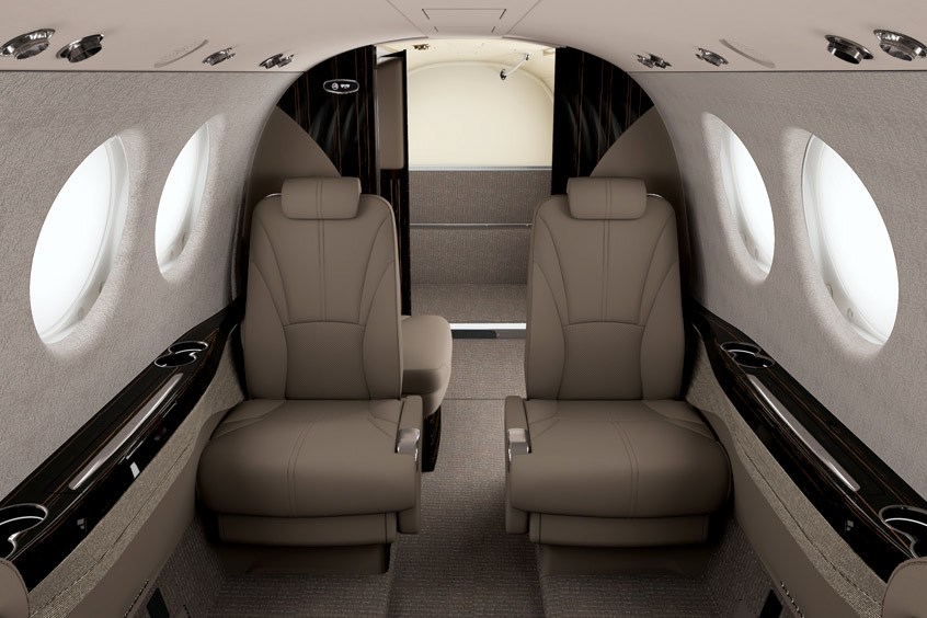 The Beechcraft King Air 260 new interior is available in four standard colour palates – Alpaca, Buttercream, New Pewter, and Latte as well as the premium interior – Lava Saddle. (Photo: Textron)