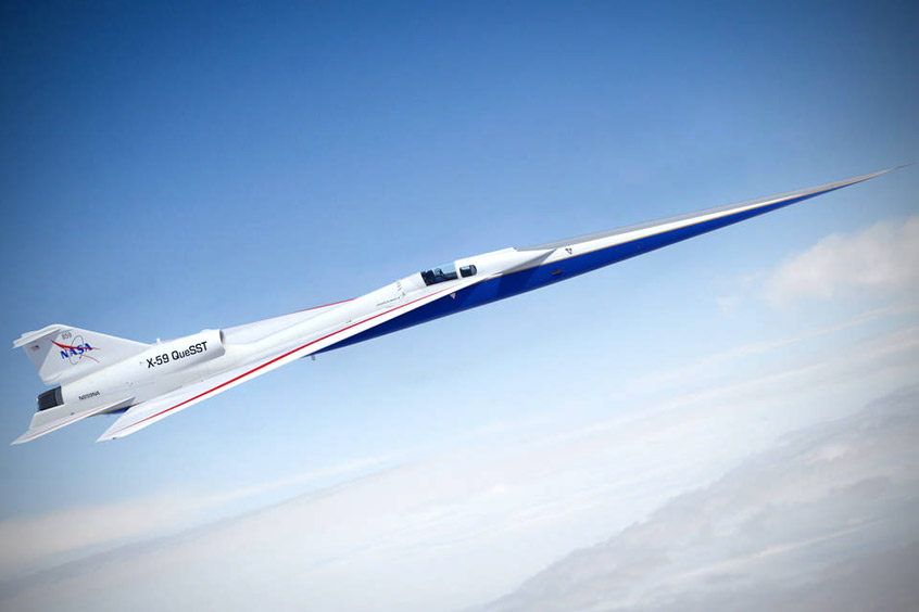 Artist illustration of the X-59 Quiet SuperSonic Technology aircraft, which will soon take skies as NASA’s first purpose-built, supersonic experimental plane in decades. (Photo: Lockheed Martin)