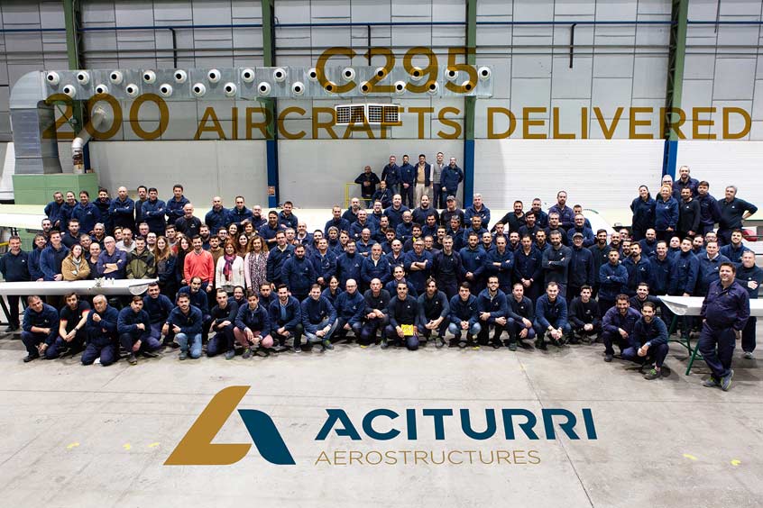 The Aciturri Aerostructures Seville team, December 2019. (Photo: Aciturri)