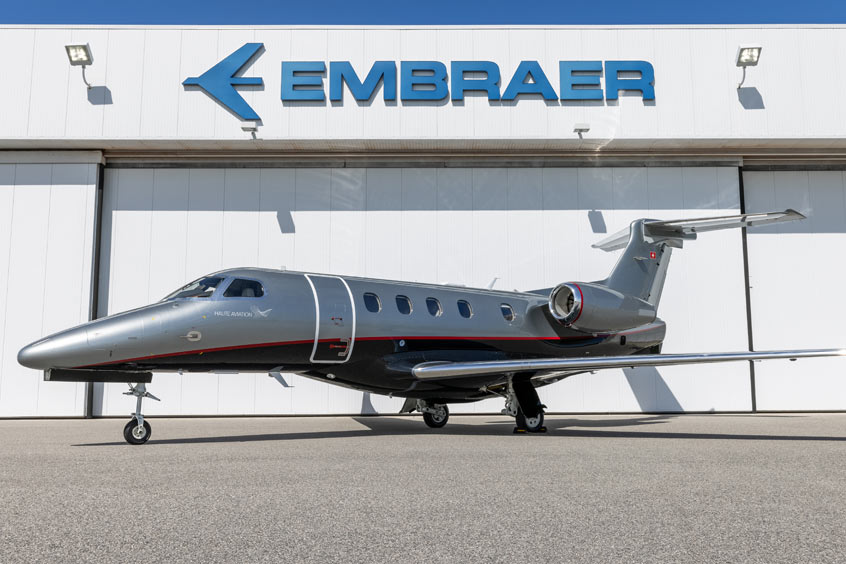 The Phenom 300E is the fastest and longest-ranged light jet, capable of reaching Mach 0.80. (Photo: Embraer)