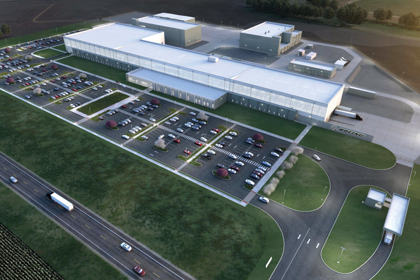 Boeing will build the U.S. Navy's MQ-25 Stingray unmanned aerial refueler at a new 300,000 square foot facility at MidAmerica St. Louis Airport in Illinois. The facility will feature state-of-the-art manufacturing processes and tools, including robotic automation and advanced assembly techniques, to improve product quality and employee ergonomics. (Photo: Boeing)