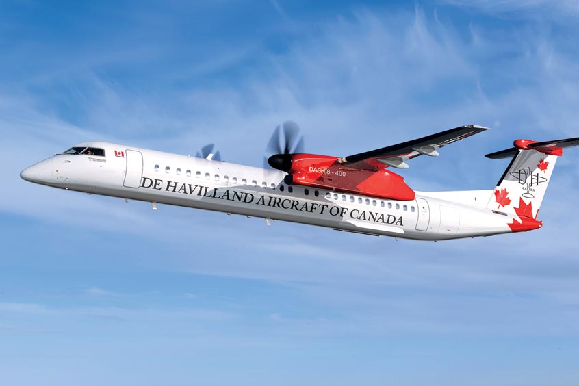 The Dash 8-400 turboprop is the first regional aircraft and the only turboprop to meet ICAO Chapter 14 requirements.