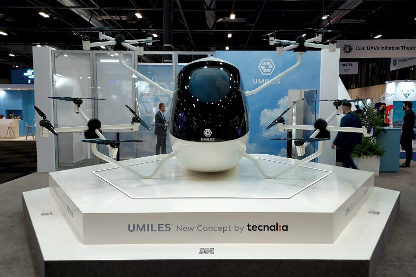 UMILES presented their New Concept autonomous eVTOL at the World ATM Congress. (Photo: Tecnalia)