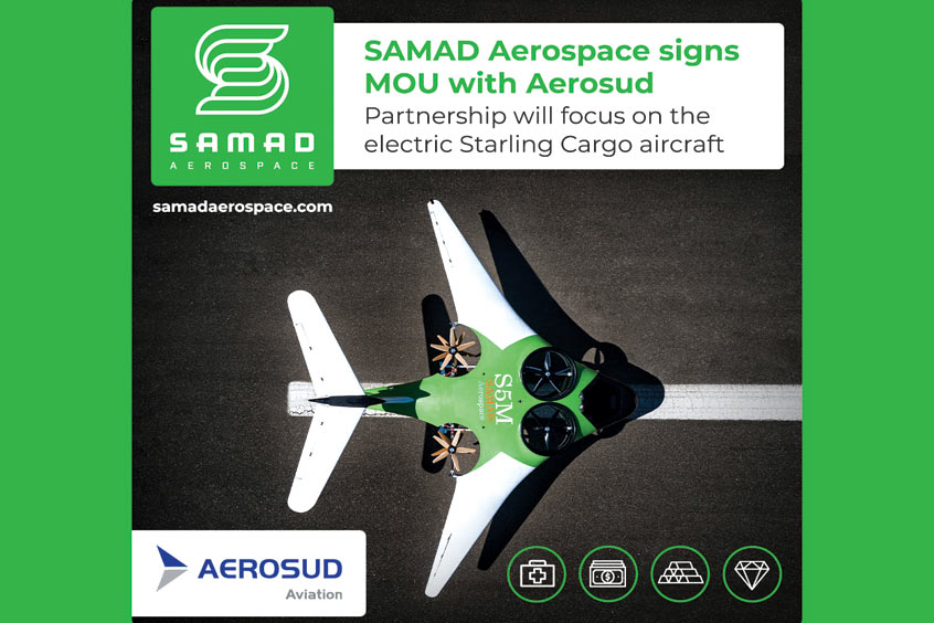 Aerosud Aviation will work with SAMAD Aerospace on the development and manufacturing of the eVTOL Starling Cargo aircraft. (Photo: SAMAD Aerospace)