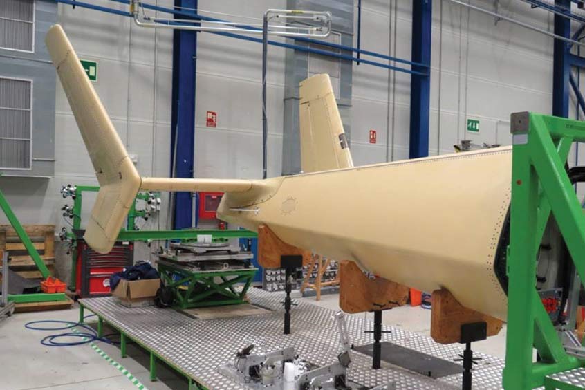 Racer rear fuselage and empennage technology demonstrator finalised after assembly, just before delivery.
