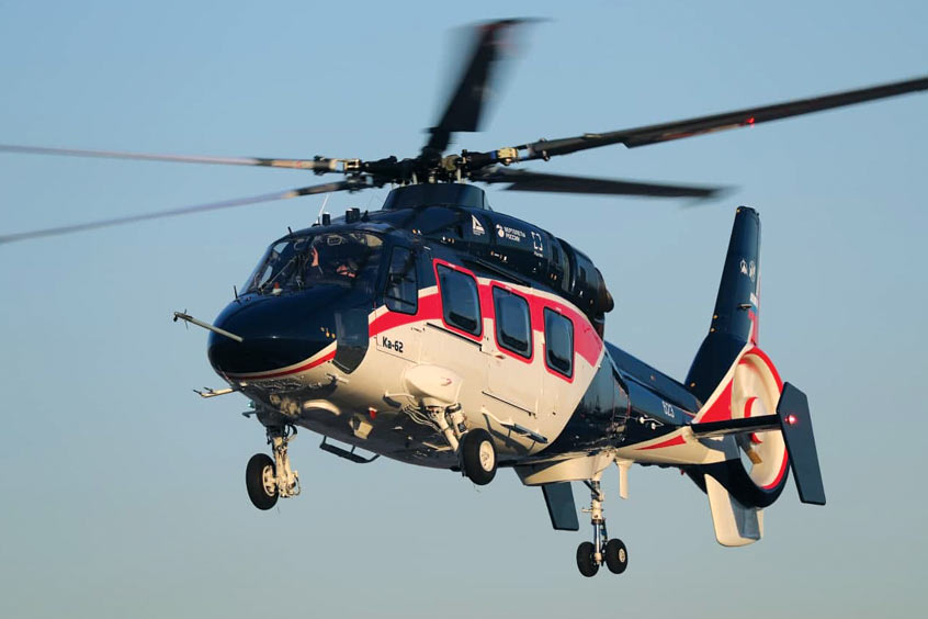 The Ka-62 is up to 60% polymer composites to enable lower fuel consumption, higher speed and load capacity.