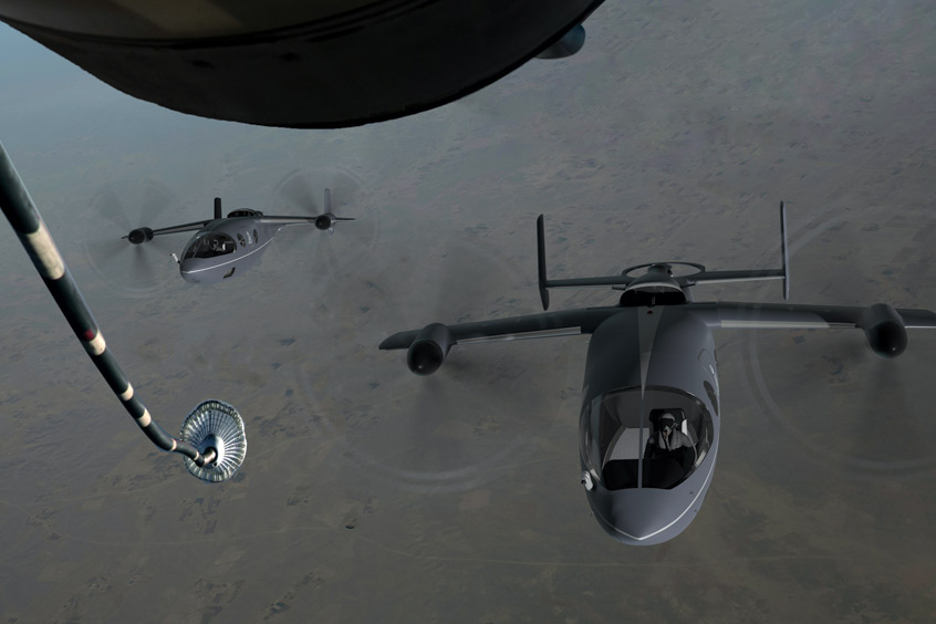 V-500 - 15 minutes dash-speed from tanker to personnel recovery point 100 nm away. (Photo: Transcend Air)