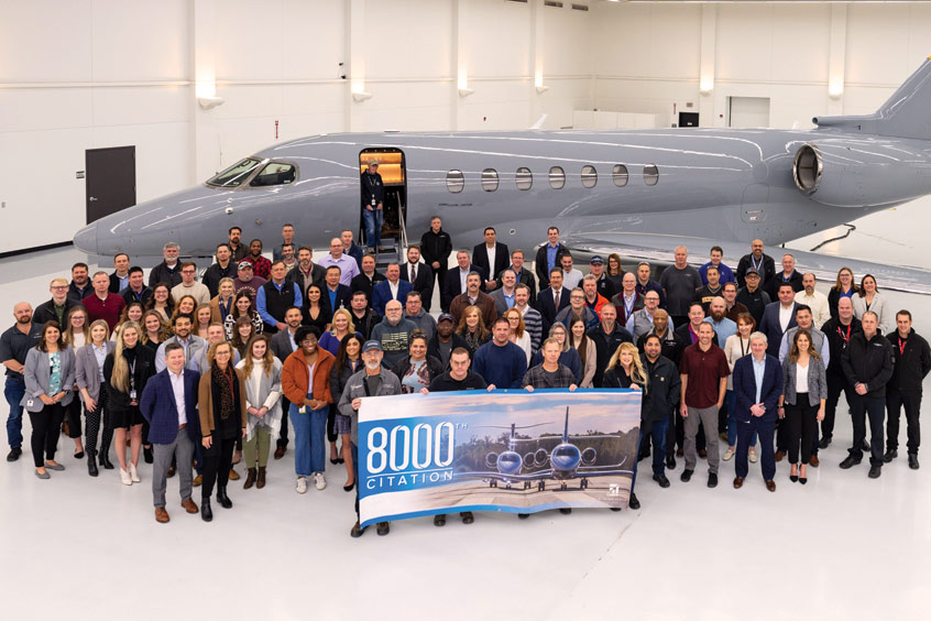 Textron Aviation delivered a Cessna Citation Longitude to Scotts Miracle-Gro, representing the 8,000th Cessna Citation business jet the company has delivered worldwide. (Photo: Textron)