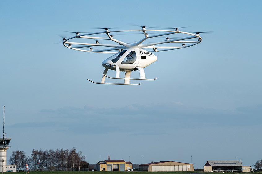 Volocopter makes its first flight with a pilot aboard in France. (Photo: Volocopter)