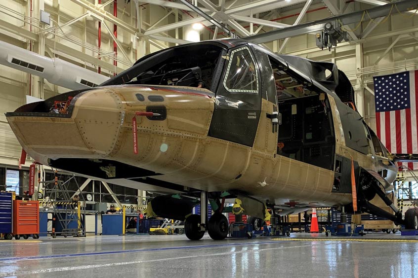 Sikorsky’s FARA Competitive Prototype, RAIDER X®, is seen at the Sikorsky Development Flight Center in West Palm Beach.