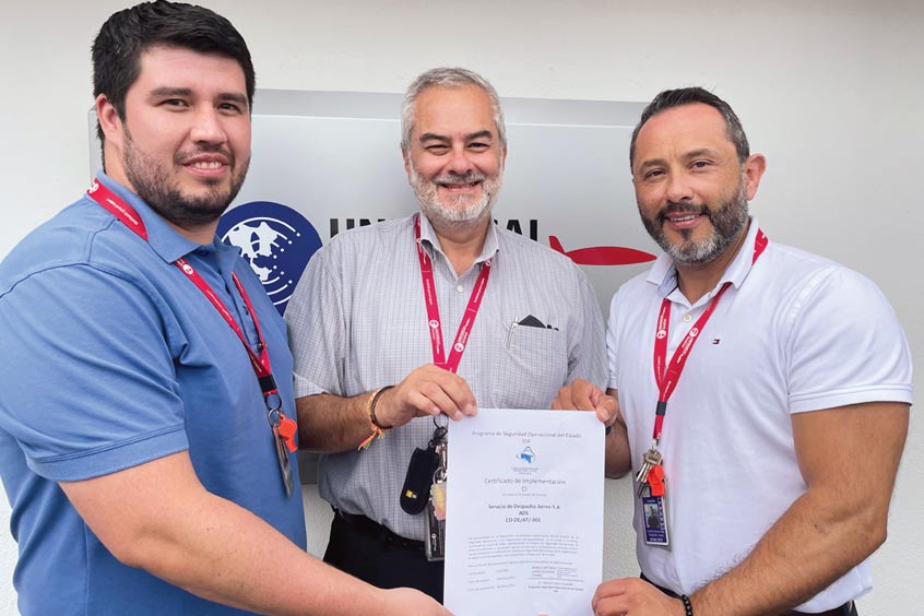 Universal Costa Rica local safety and training coordinator Néstor Villaverde; Universal regional safety manager, Latin American and Caribbean Helmuth Álvarez; and Universal Costa Rica operations manager Jonathan Herrera.
