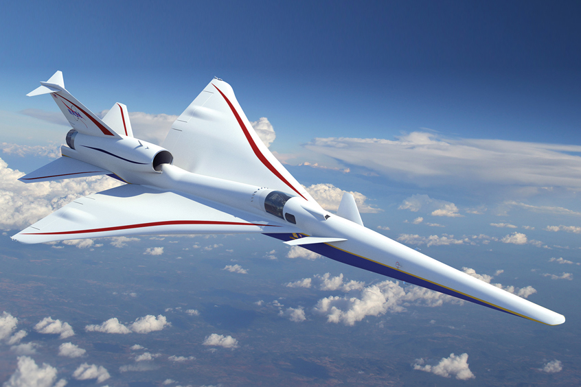 The X-59 Quiet Supersonic Technology (QueSST) aircraft.
