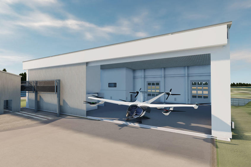 The new structure will be used for testing systems for electric takeoff and landing vehicles.
