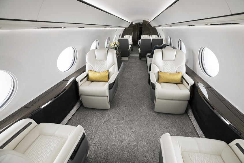 Inside the second G700 test aircraft.