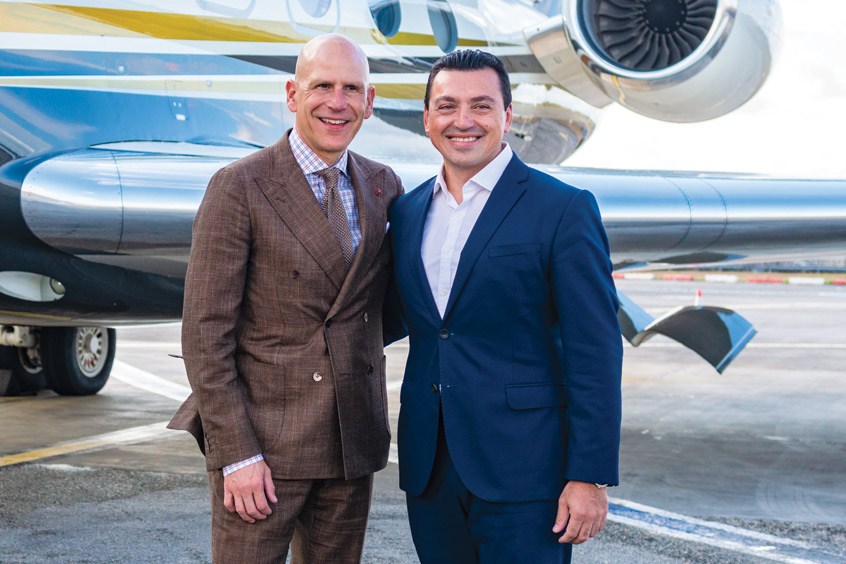 Flexjet CEO Michael Silvestro and minister for transport, infrastructure and capital projects Aaron Farrugia.