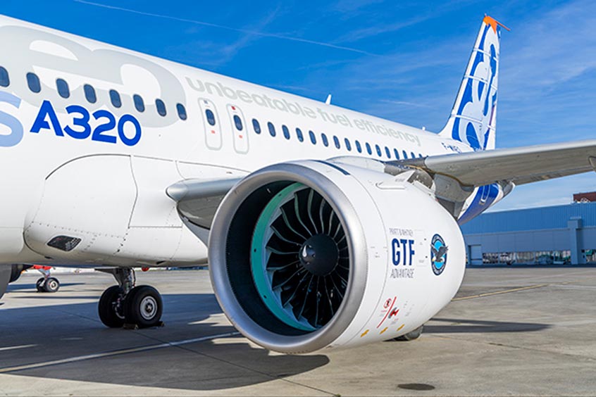 The Pratt & Whitney GTF Advantage engine has taken flight on an Airbus A320neo aircraft.