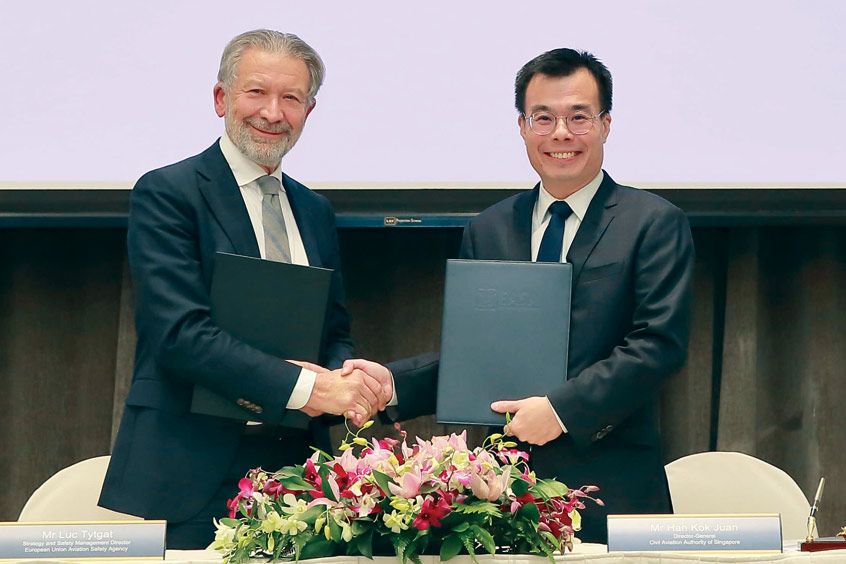 Luc Tytgat and Han Kok Juan commit EASA and the CAAS to establish standards for the certification and operation of electric aircraft.