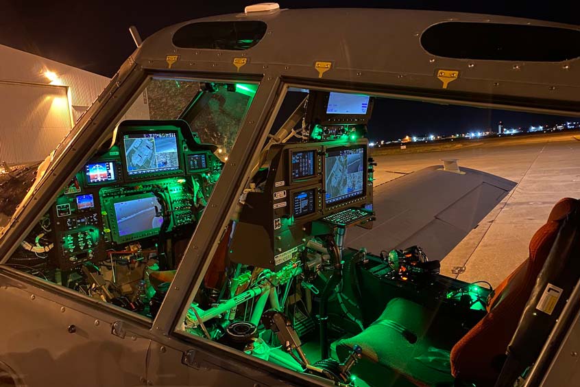 L3Harris has integrated its mission management system along with a wide range of military sensors, communications equipment, and weapons systems into the G3000 touch screen human machine interface (HMI).