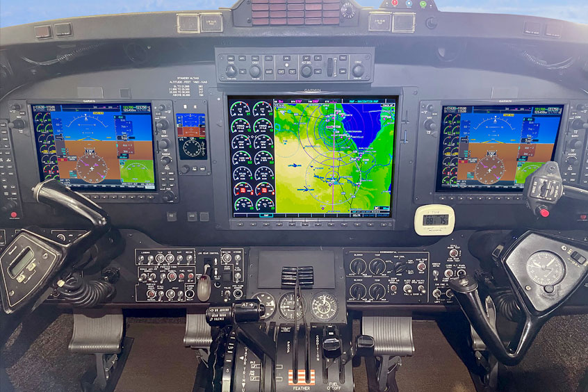 King Air 300 with IS&S ThrustSense Autothrottle system installed.