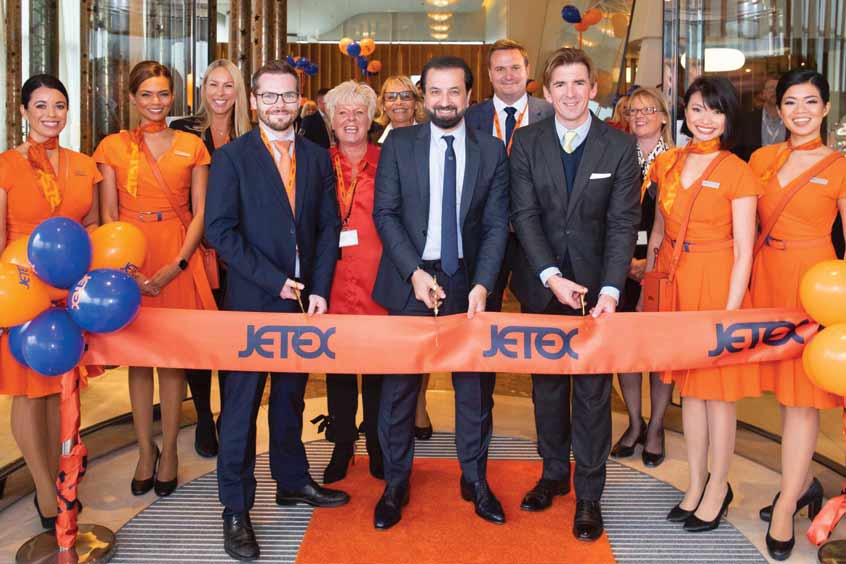 Cutting the ribbon at the opening of Jetex London at Biggin Hill airport.