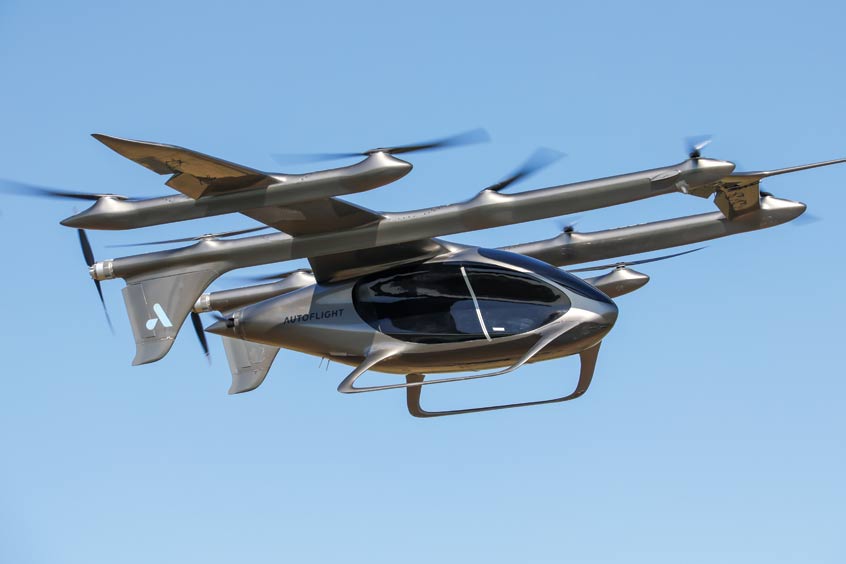 On a single charge, the eVTOL aircraft can travel 250km.