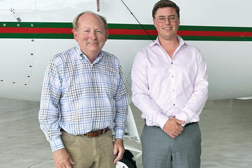 Northern Jet Management CEO Chuck Cox and SpeedBird CEO Chris Bull.