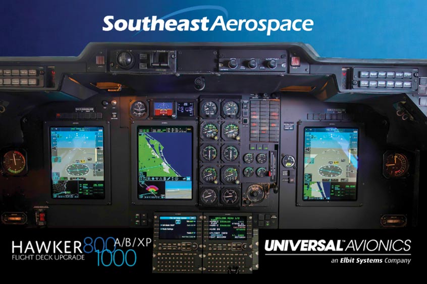 The STC provides a modernisation option for Hawker 800A, 800B and 800XP aircraft with existing Collins EFIS 85/86, FCS-80 and APS-85 autopilots by upgrading to the new Universal InSight integrated flight deck.