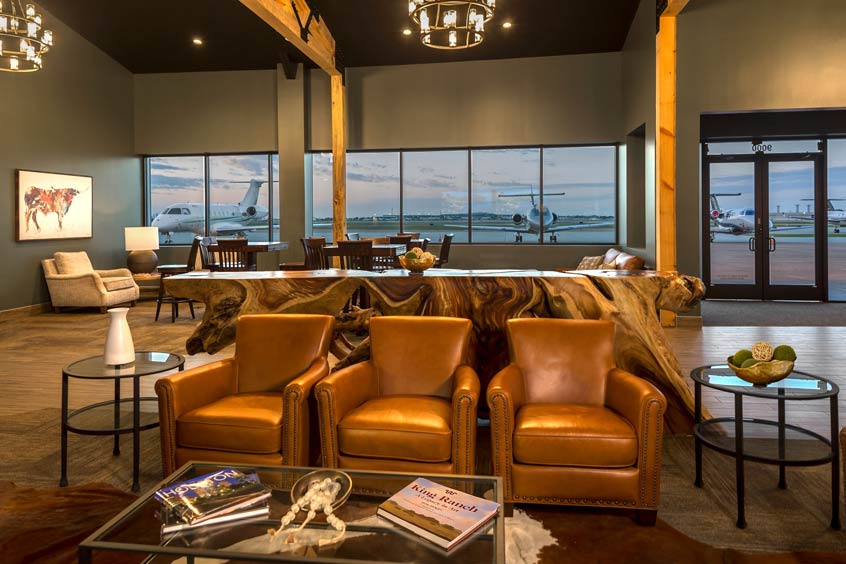 The newly finished terminal includes a VIP conference room that seats 10, flight planning room, pilot lounge, ample seating that looks directly onto the ramp and a fully stocked refreshment bar.