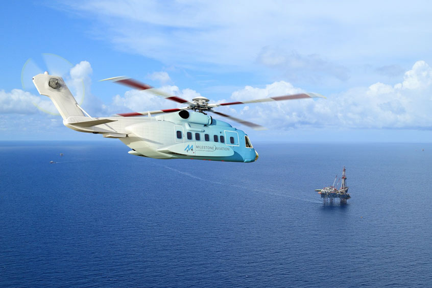 The S-92 is configured for passenger transport and is intended for offshore oil and gas missions in Brunei.