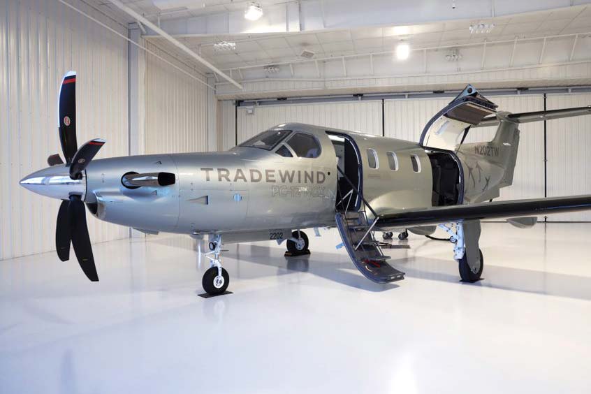 The NGX was flown in by Tradewind pilots following interior finishing and paint at the Pilatus facility in Broomfield, Colorado.