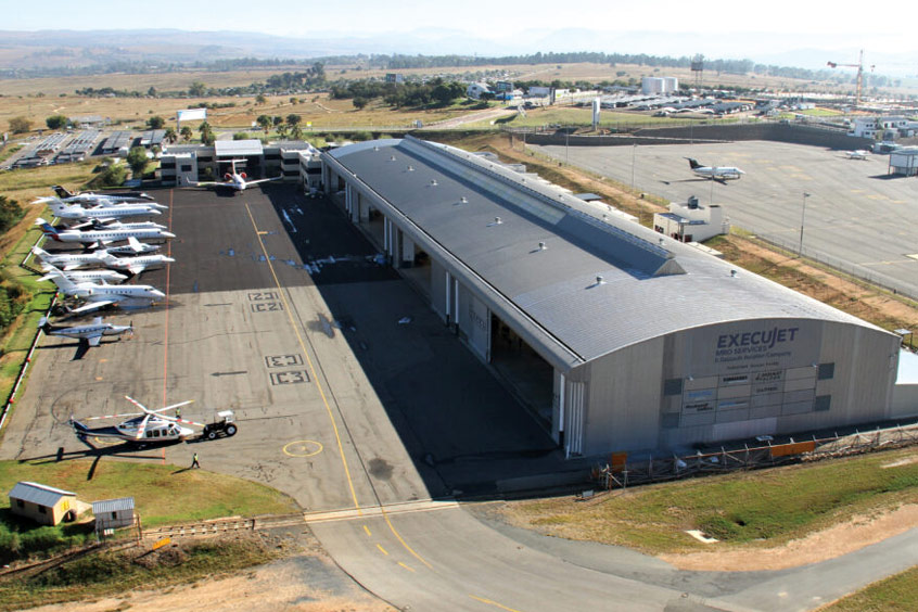 ExecuJet MRO Services' facility at Lanseria International airport in Johannesburg, South Africa.