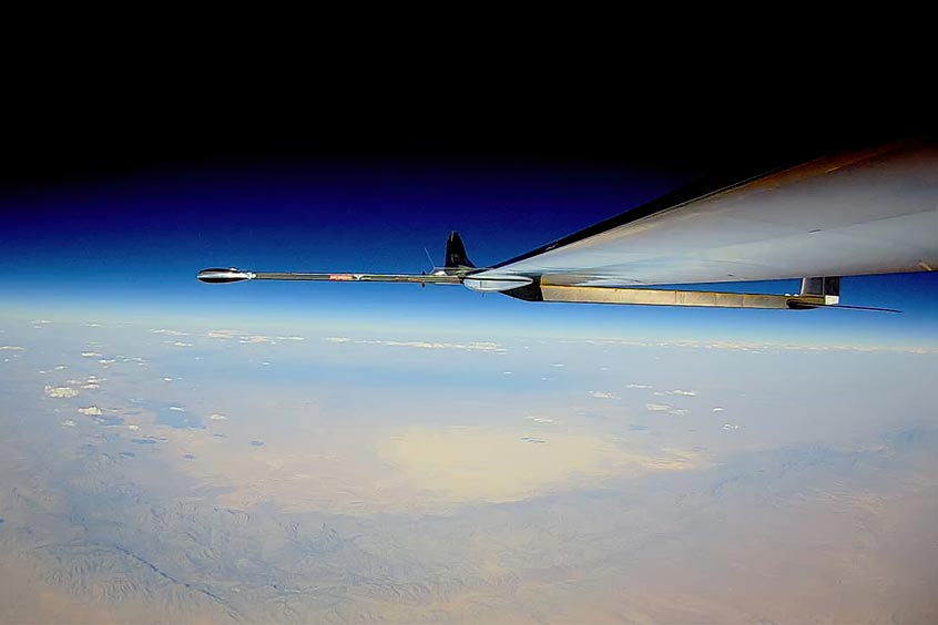 BAE Systems’ PHASA-35 aircraft during its first stratospheric flight.