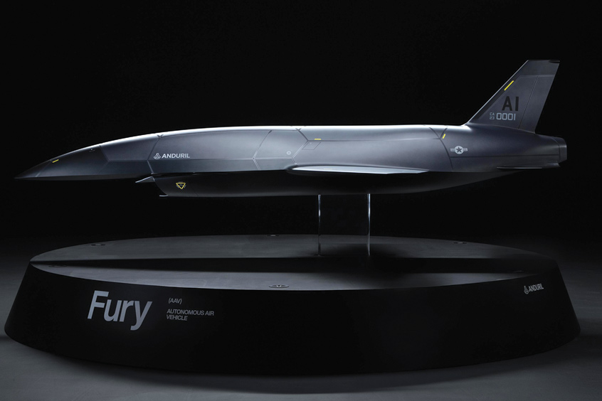 A 1:2 scale model of Fury, the group five autonomous air vehicle (AAV) designed by Blue Force Technologies.