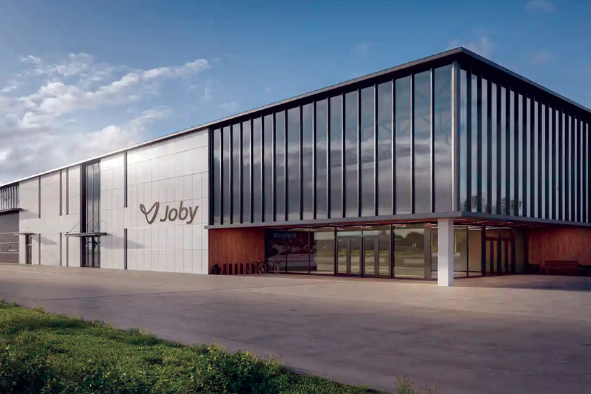 A render of Joby’s proposed manufacturing facility in Dayton, Ohio, which will support production of up to 500 electric vertical take-off and landing (eVTOL) aircraft per year.