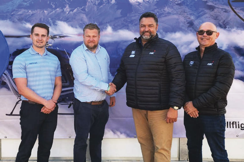 Airpart sales manager Connor Evans and VP of sales Matt Buckle, with NAC CEO JP Fourie and warehouse supply and logistics manager Deon de Lange.