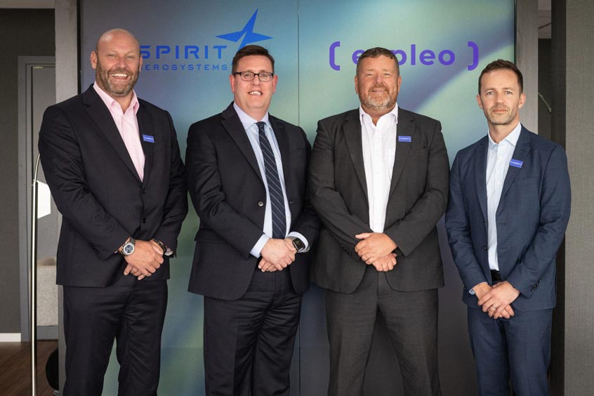 L-R: Graham Younger, Vice President Aerospace, of Expleo; Sean Black, Senior Vice President - CTO, Chief Engineer of Spirit AeroSystems; Jeff Hoyle, Aero, Space and Defence of Expleo; Will Hague, General Manager of Expleo USA