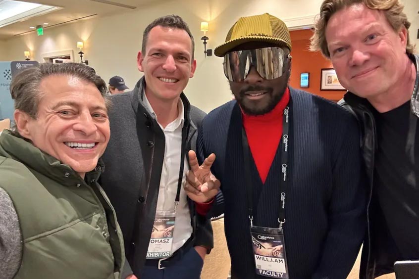 Selfie: Peter H. Diamandis, Advisor, Tomasz Patan, co-founder and CTO, will.i.am investor, and Rikard Steiber Board Advisor after closing the Jetson investment.