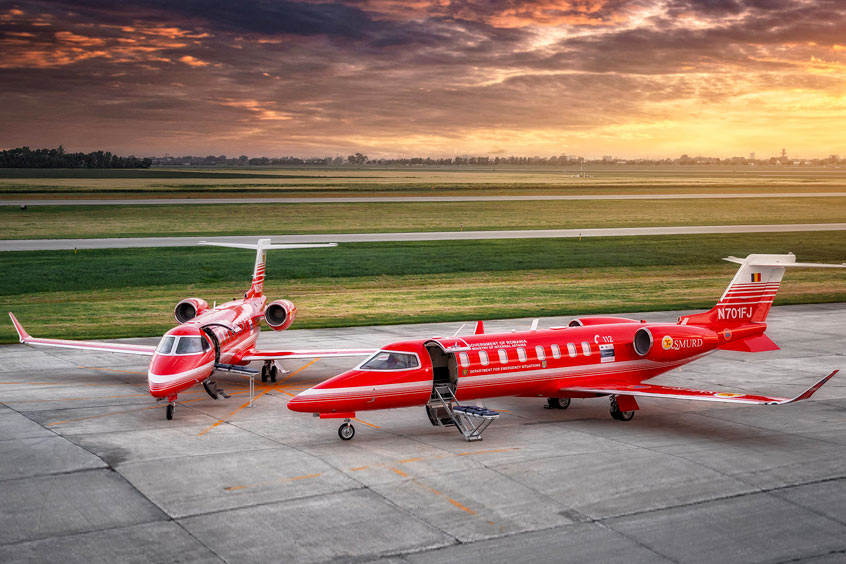 The Romanian Learjet 75 air ambulance conversions.
