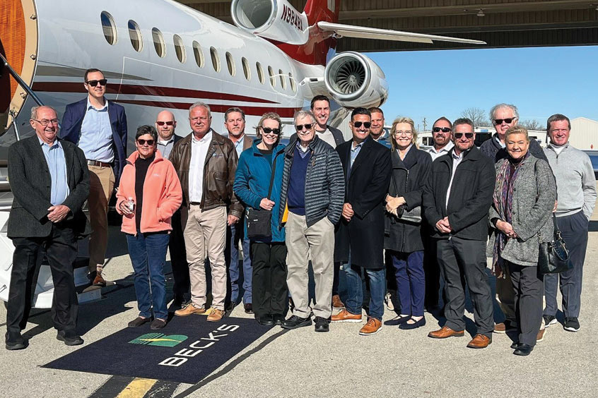 Members of the Hamilton County Airport Authority, Hamilton County Council and the Indiana Department of Transportation attended the ribbon cutting and ceremonial first take off.