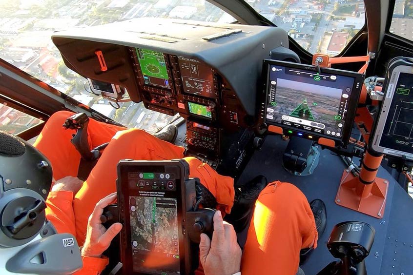The touchscreen tablet is designed to simplify mission preparation and management, reduce helicopter pilot workload, and further increase safety.