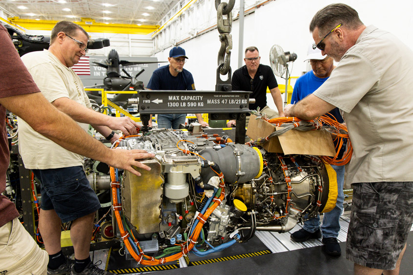 The delivery of the Invictus engine to Bell.