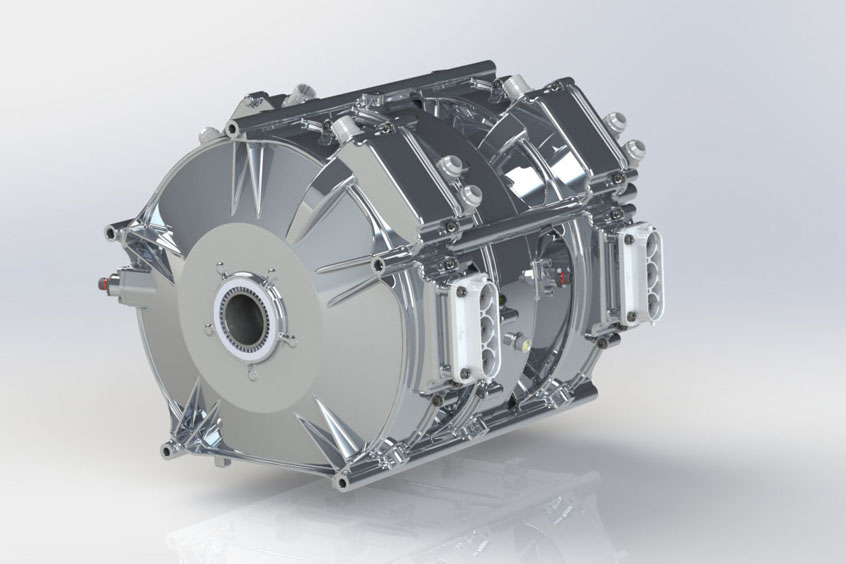 Evolito’s D500 Axial Flux Motor: stacked for increased torque and power up to 1 megawatt.