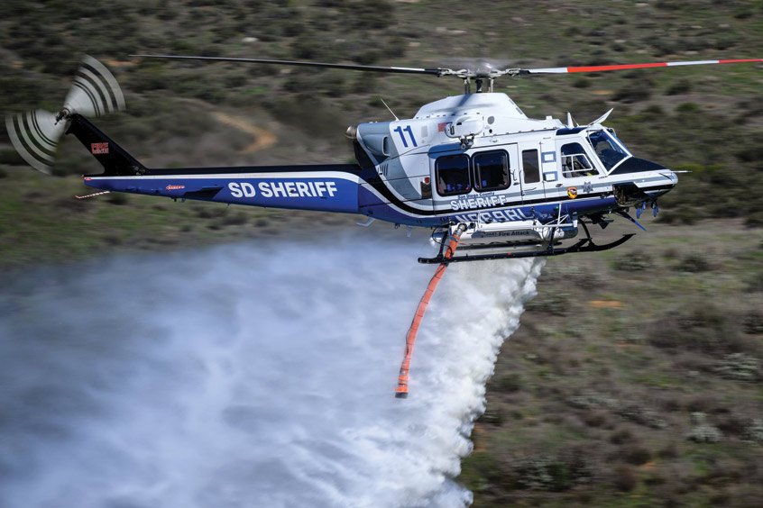 San Diego plans to use its Subaru Bell 412EPX in conjunction with the California Department of Forestry and Fire Protection firefighters to combat wildfires within the region.