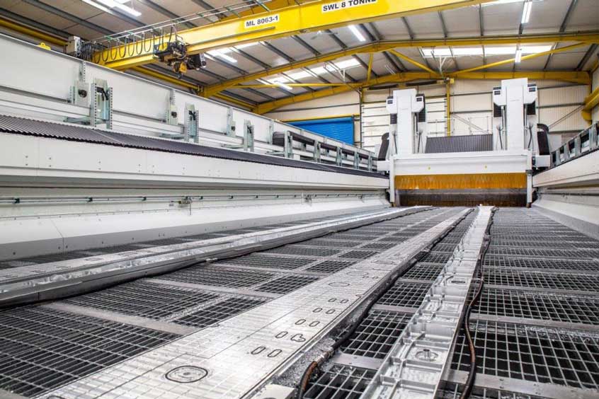 The long bed machining capability at the Wrexham facility.